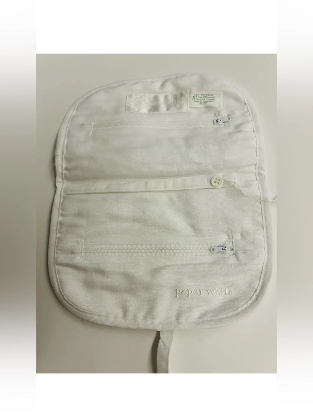New Paperwhite Lace Jewelry Case Hand Embroidered 2 Zip Inside Compartment